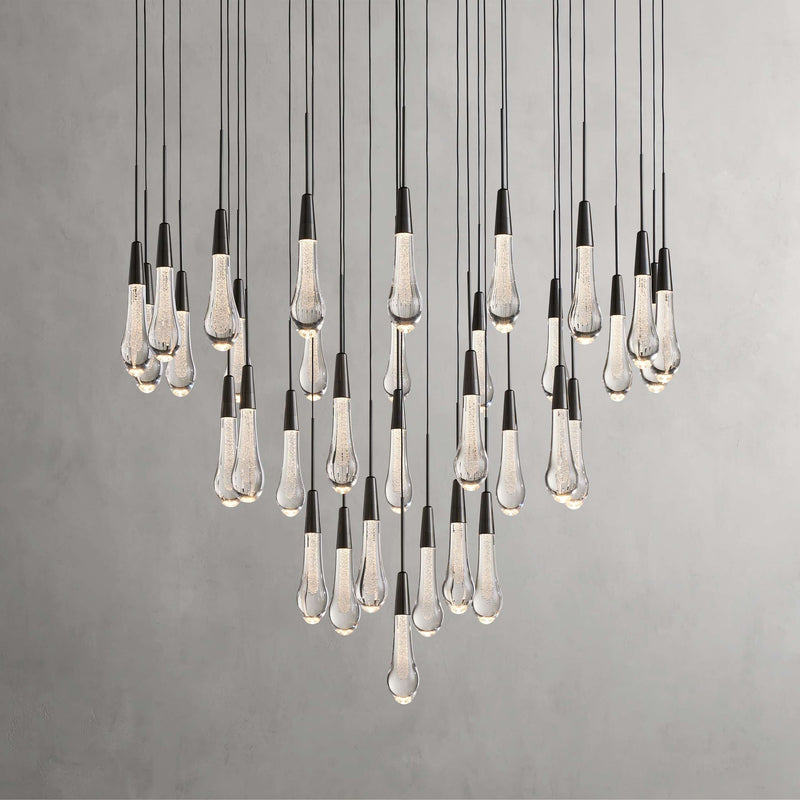 Solitaire Modern 17'' 24'' 36'' 58'' Round Chandelier Lighting-Chandelier-Feyran-24''-Black-Feyran