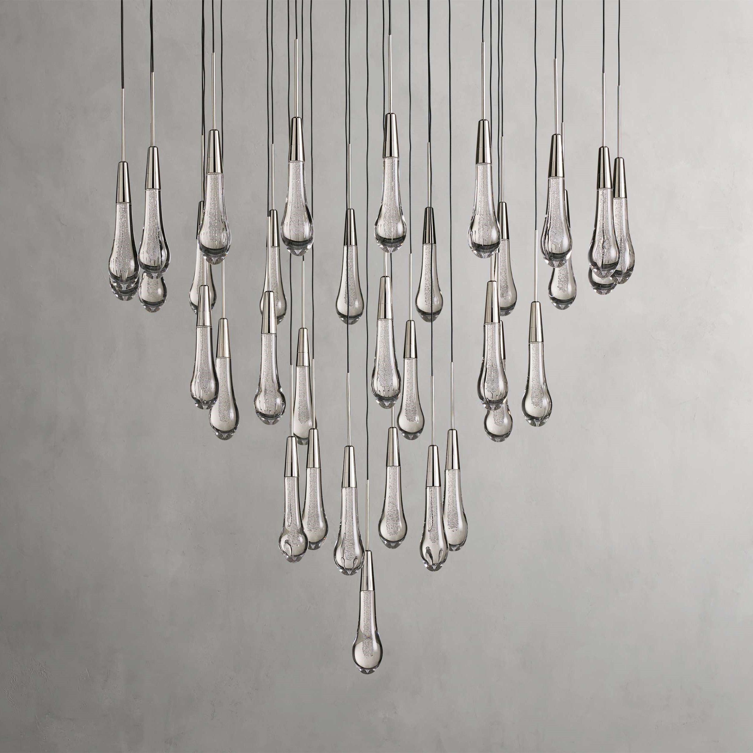 Solitaire Modern 17'' 24'' 36'' 58'' Round Chandelier Lighting-Chandelier-Feyran-36''-Nickel-Feyran