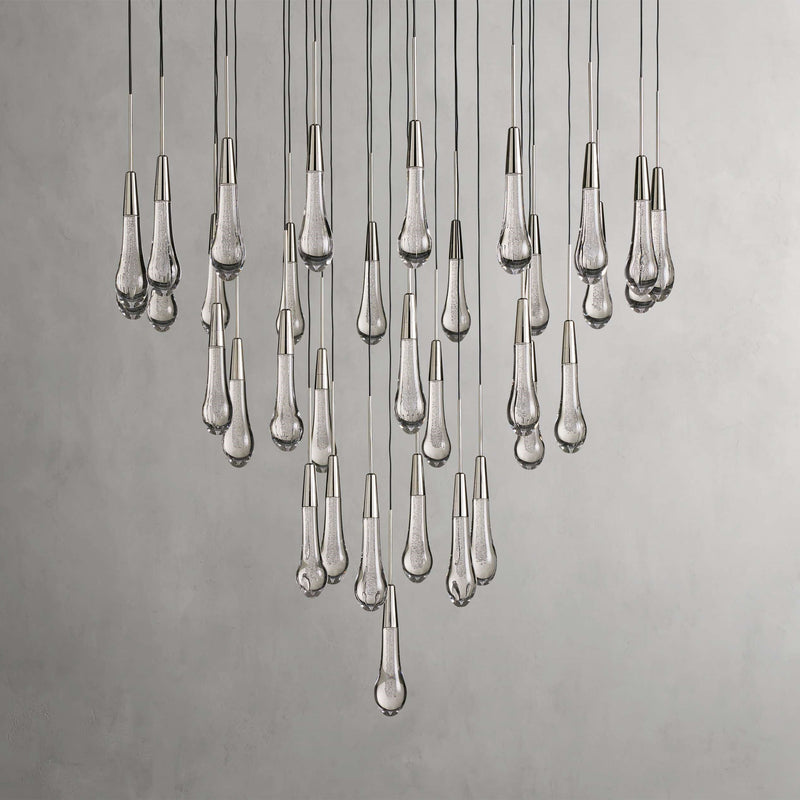 Solitaire Modern 17'' 24'' 36'' 58'' Round Chandelier Lighting-Chandelier-Feyran-36''-Nickel-Feyran