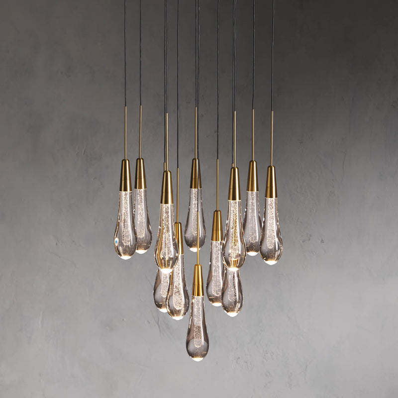 Solitaire Modern 17'' 24'' 36'' 58'' Round Chandelier Lighting-Chandelier-Feyran-17''-Brass-Feyran