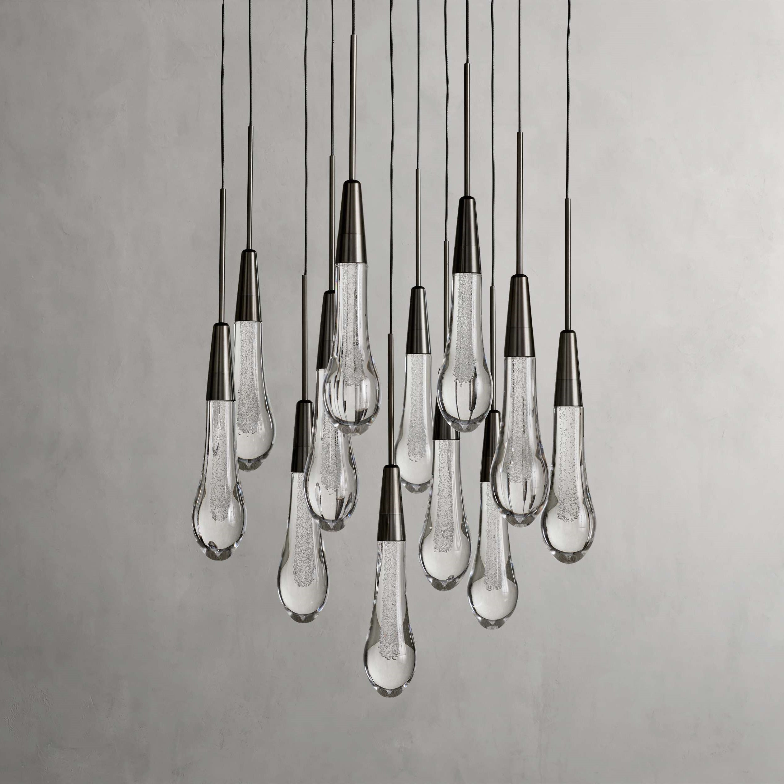 Solitaire Modern 17'' 24'' 36'' 58'' Round Chandelier Lighting-Chandelier-Feyran-17''-Black-Feyran
