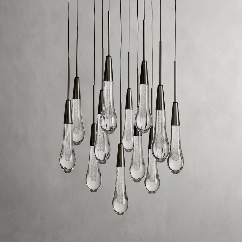 Solitaire Modern 17'' 24'' 36'' 58'' Round Chandelier Lighting-Chandelier-Feyran-17''-Black-Feyran
