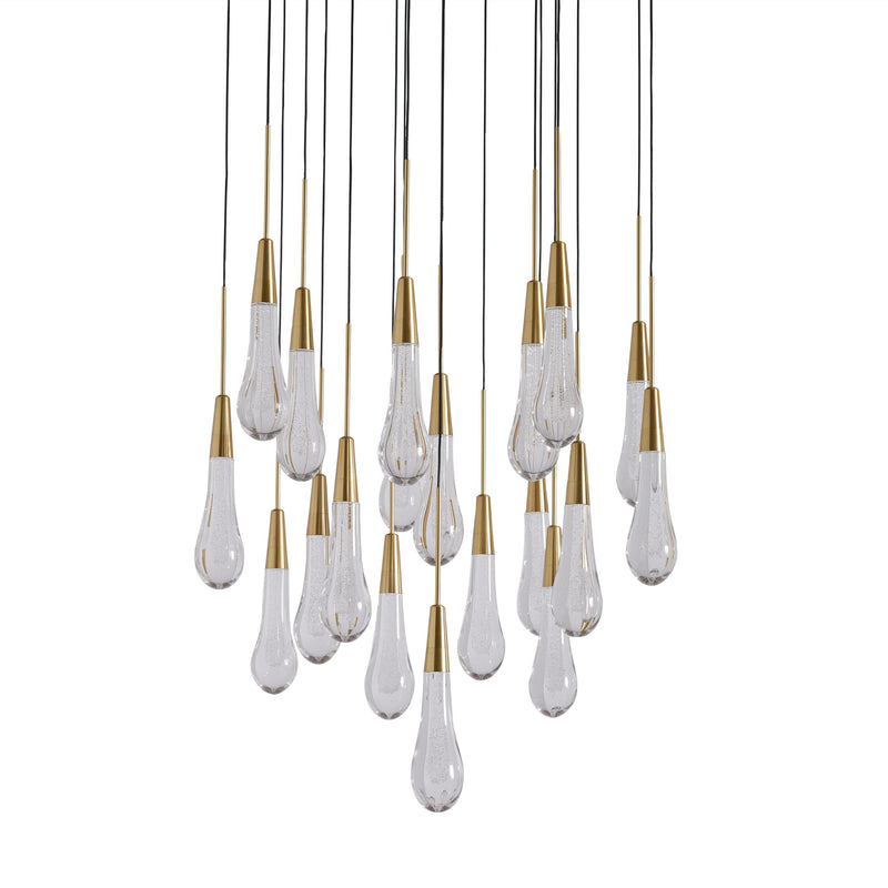 Solitaire Modern 17'' 24'' 36'' 58'' Round Chandelier Lighting-Chandelier-Feyran-17''-Brass-Feyran