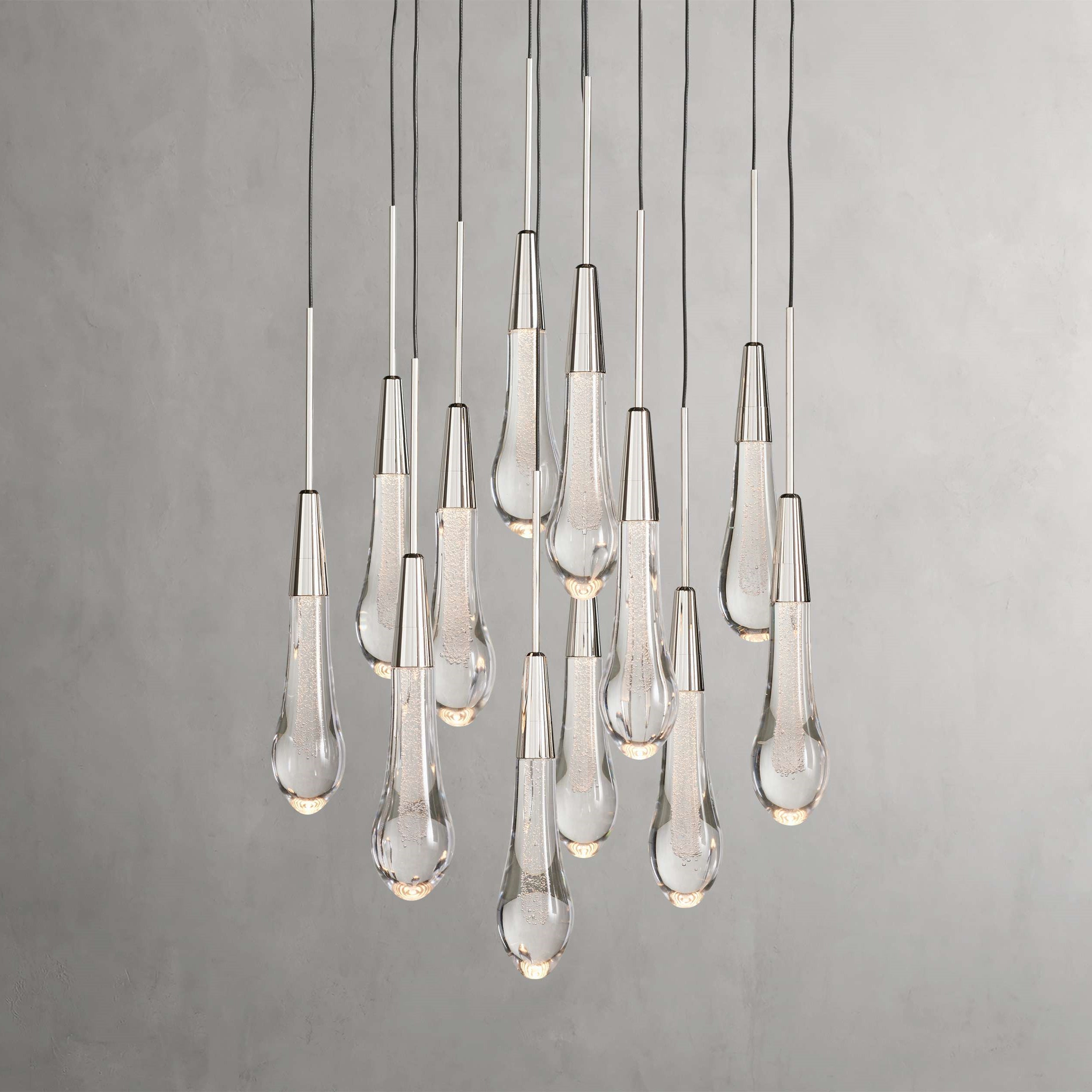 Solitaire Modern 17'' 24'' 36'' 58'' Round Chandelier Lighting-Chandelier-Feyran-17''-Nickel-Feyran