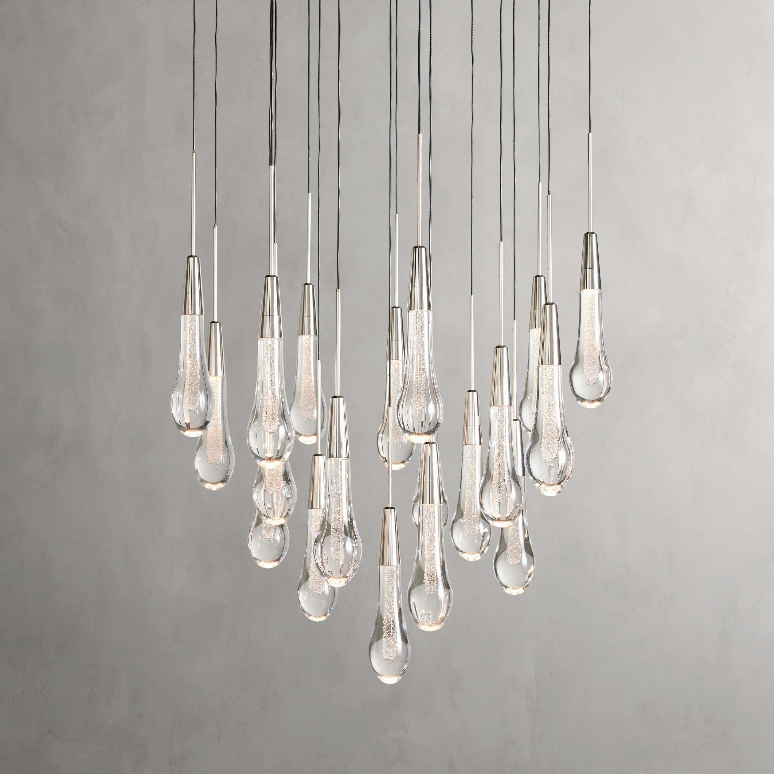 Solitaire Modern 17'' 24'' 36'' 58'' Round Chandelier Lighting-Chandelier-Feyran-24''-Nickel-Feyran