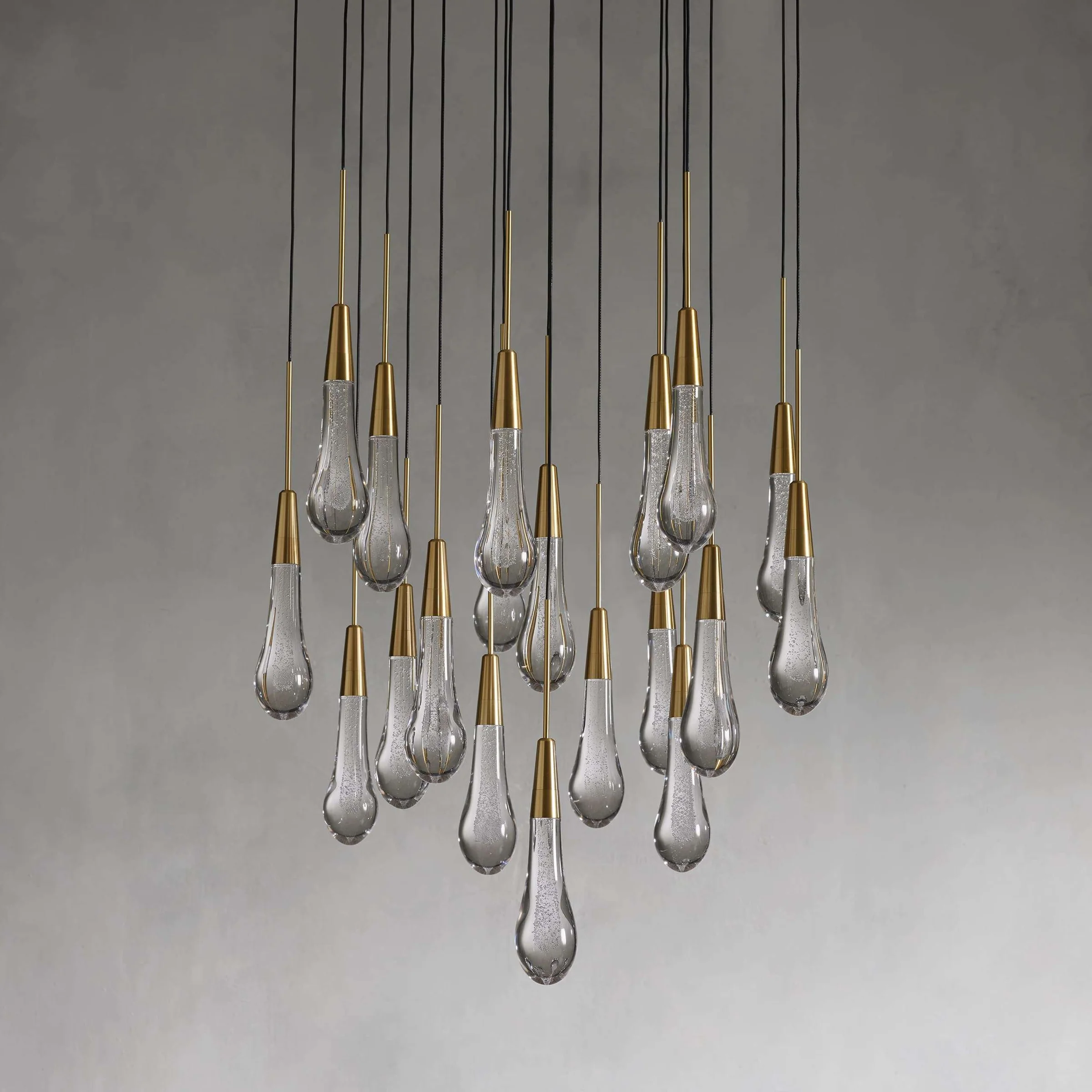 Soltaire Round Chandelier 17" 24" 36“ 58“-Chandeliers-Feyran-Brass-24"-Feyran