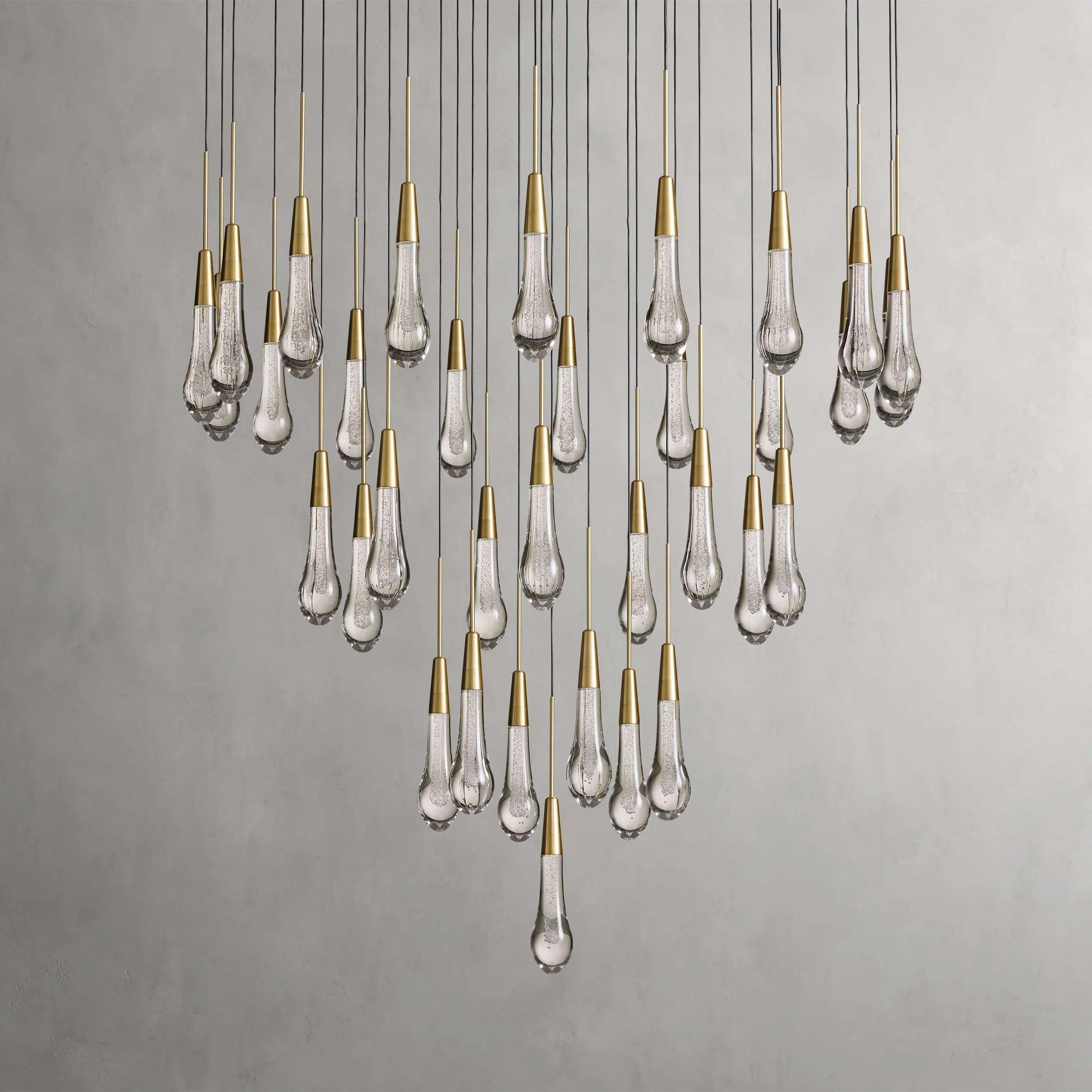Soltaire Round Chandelier 17" 24" 36“ 58“-Chandeliers-Feyran-Brass-36"-Feyran