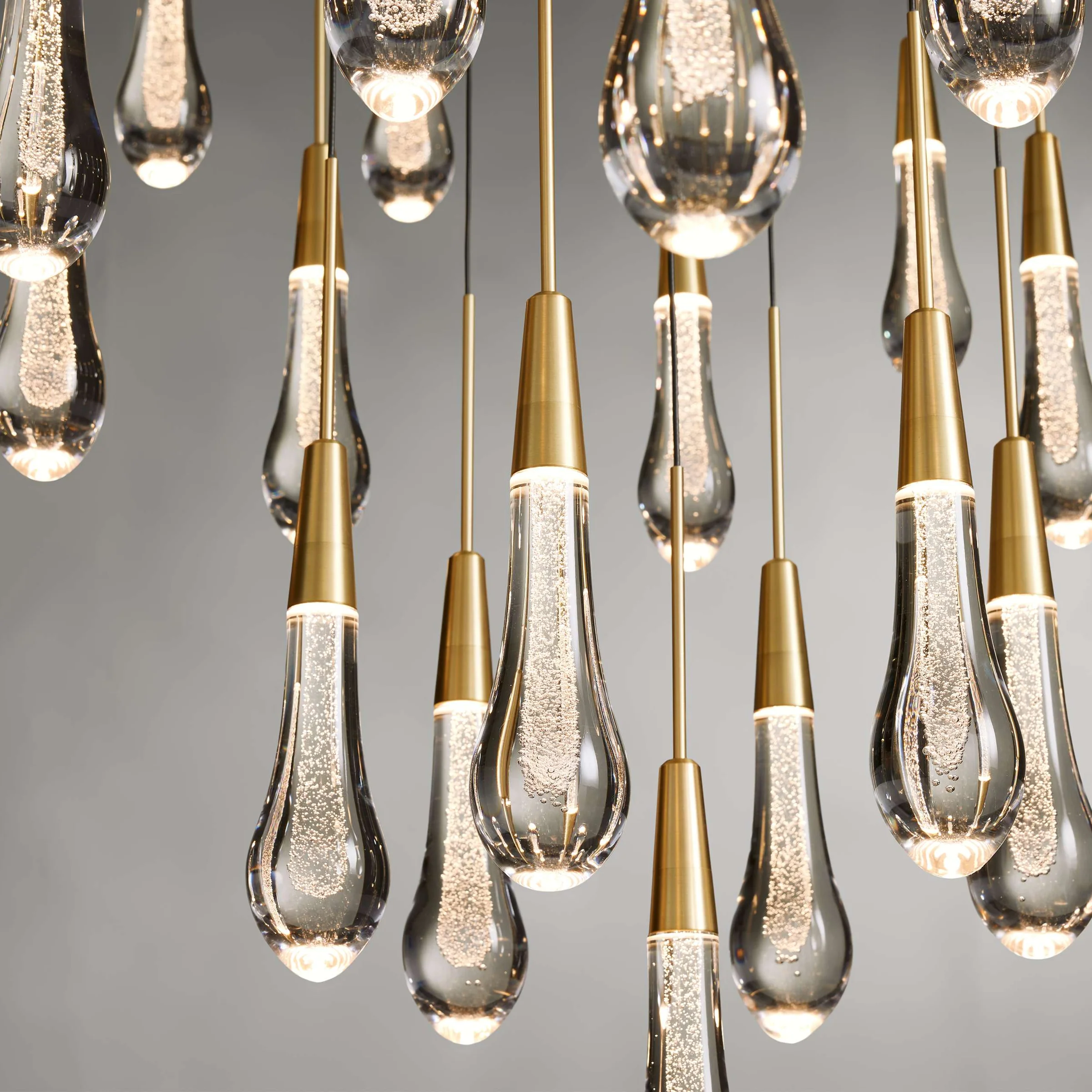 Soltaire Round Chandelier 17" 24" 36“ 58“-Chandeliers-Feyran-Brass-17"-Feyran