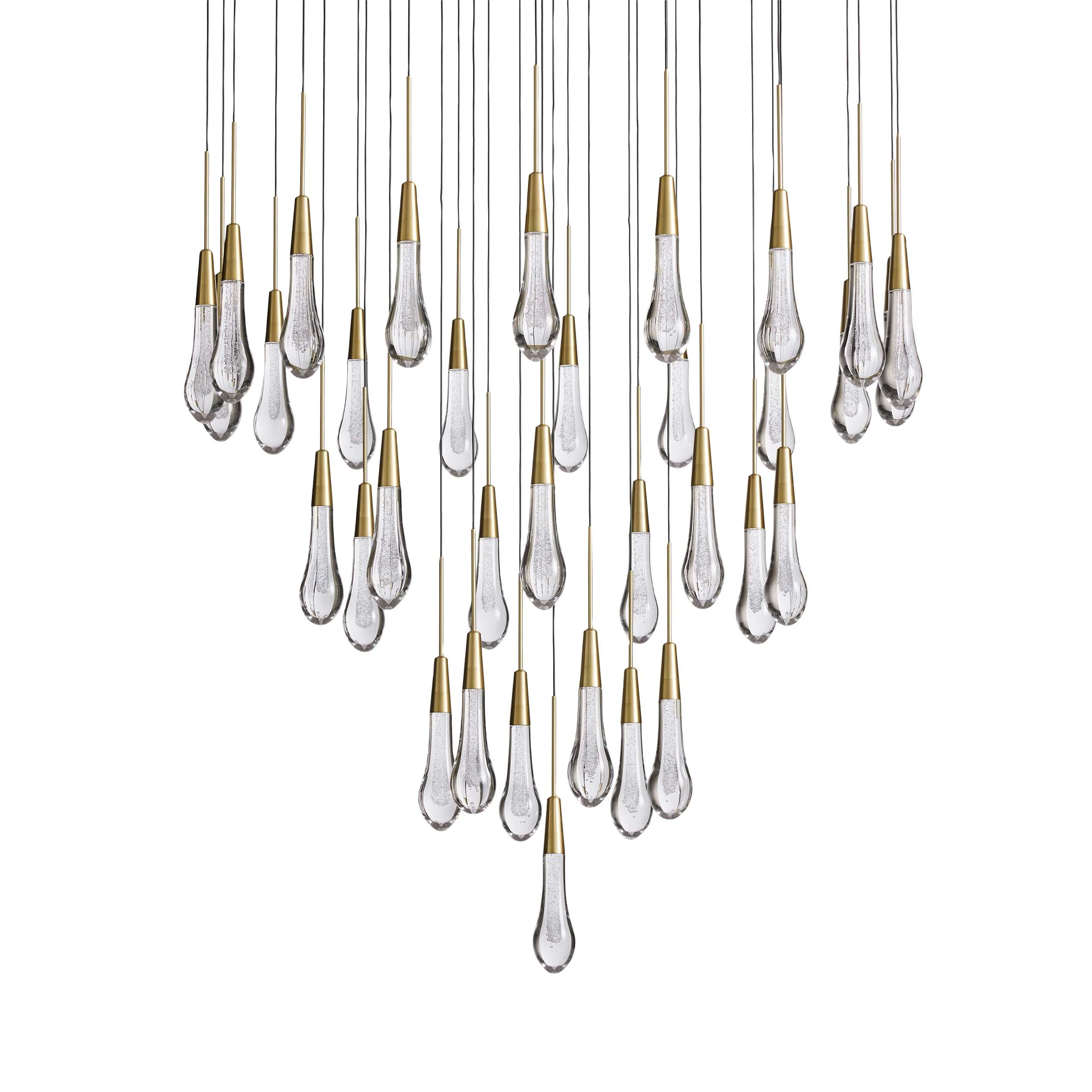 Soltaire Round Chandelier 17" 24" 36“ 58“-Chandeliers-Feyran-Brass-17"-Feyran