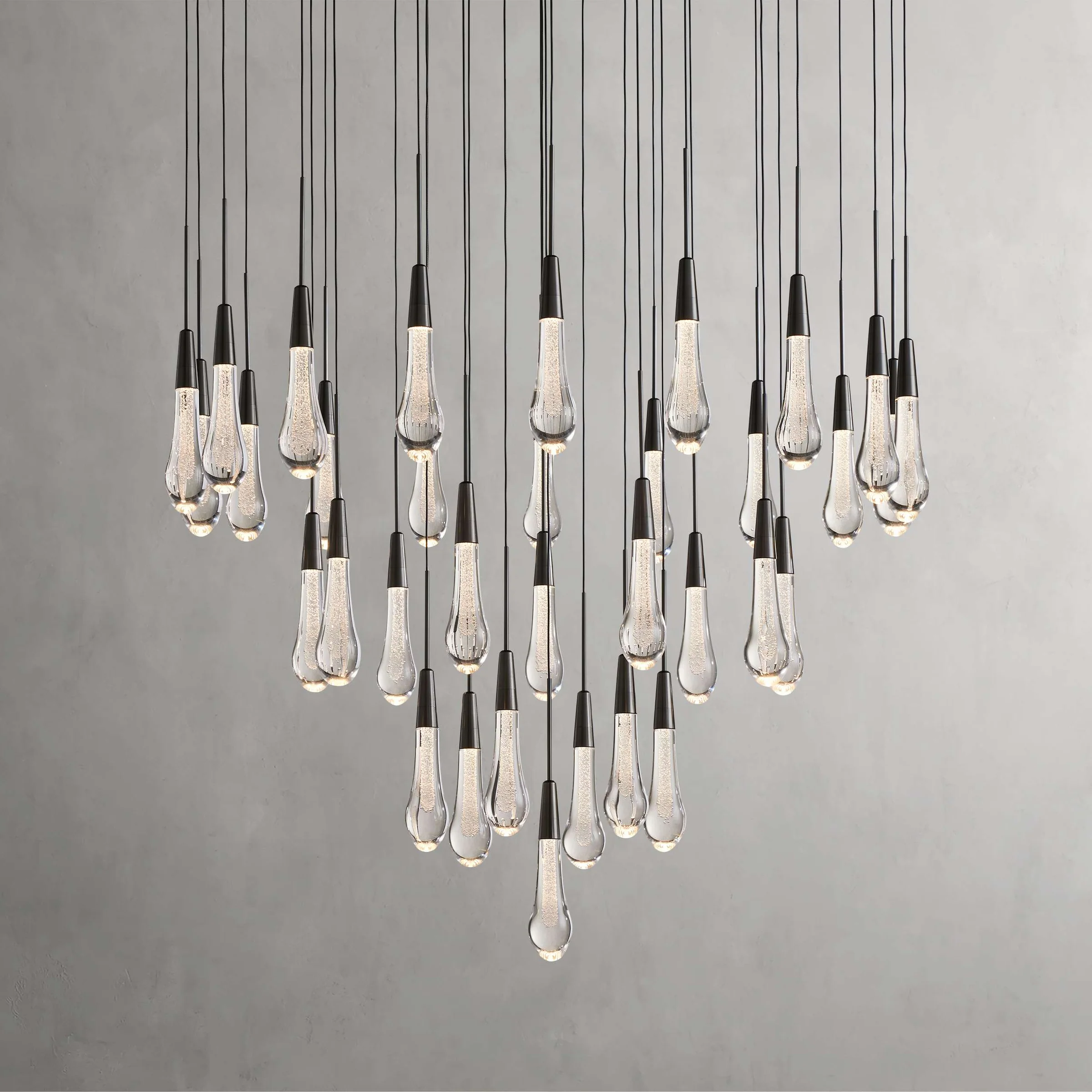 Soltaire Round Chandelier 17" 24" 36“ 58“-Chandeliers-Feyran-Bronze-36"-Feyran