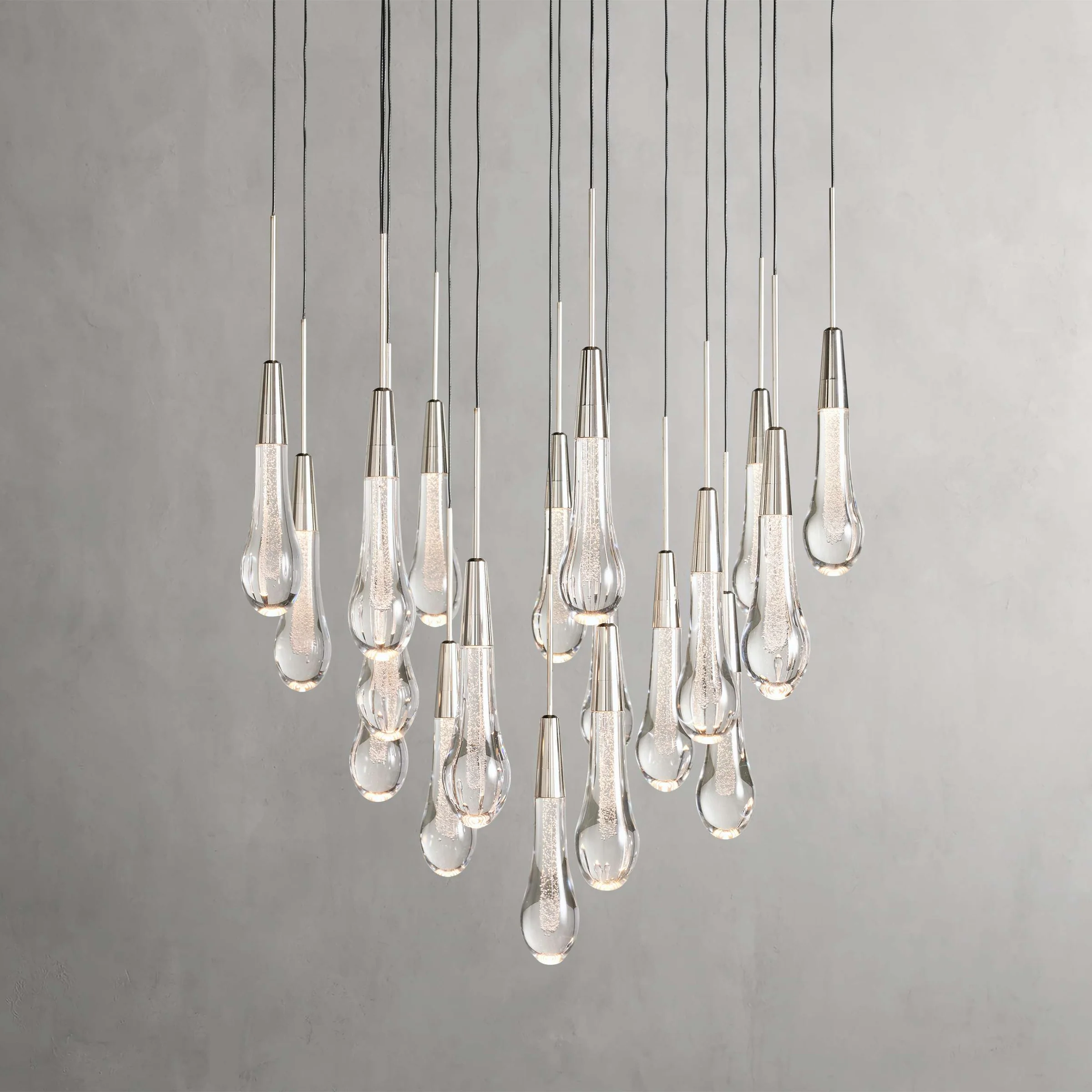 Soltaire Round Chandelier 17" 24" 36“ 58“-Chandeliers-Feyran-Brass-17"-Feyran