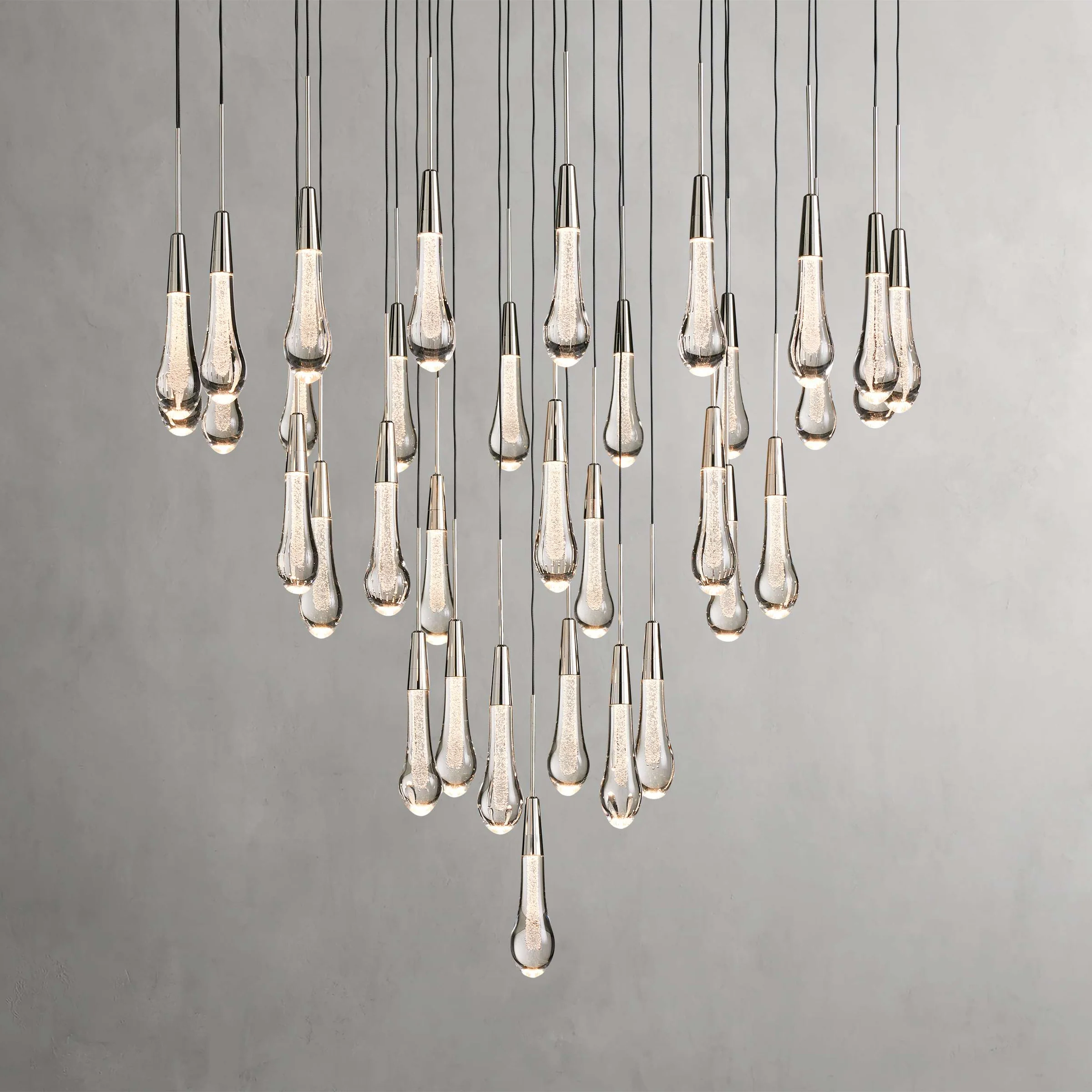Soltaire Round Chandelier 17" 24" 36“ 58“-Chandeliers-Feyran-Nickel-36"-Feyran