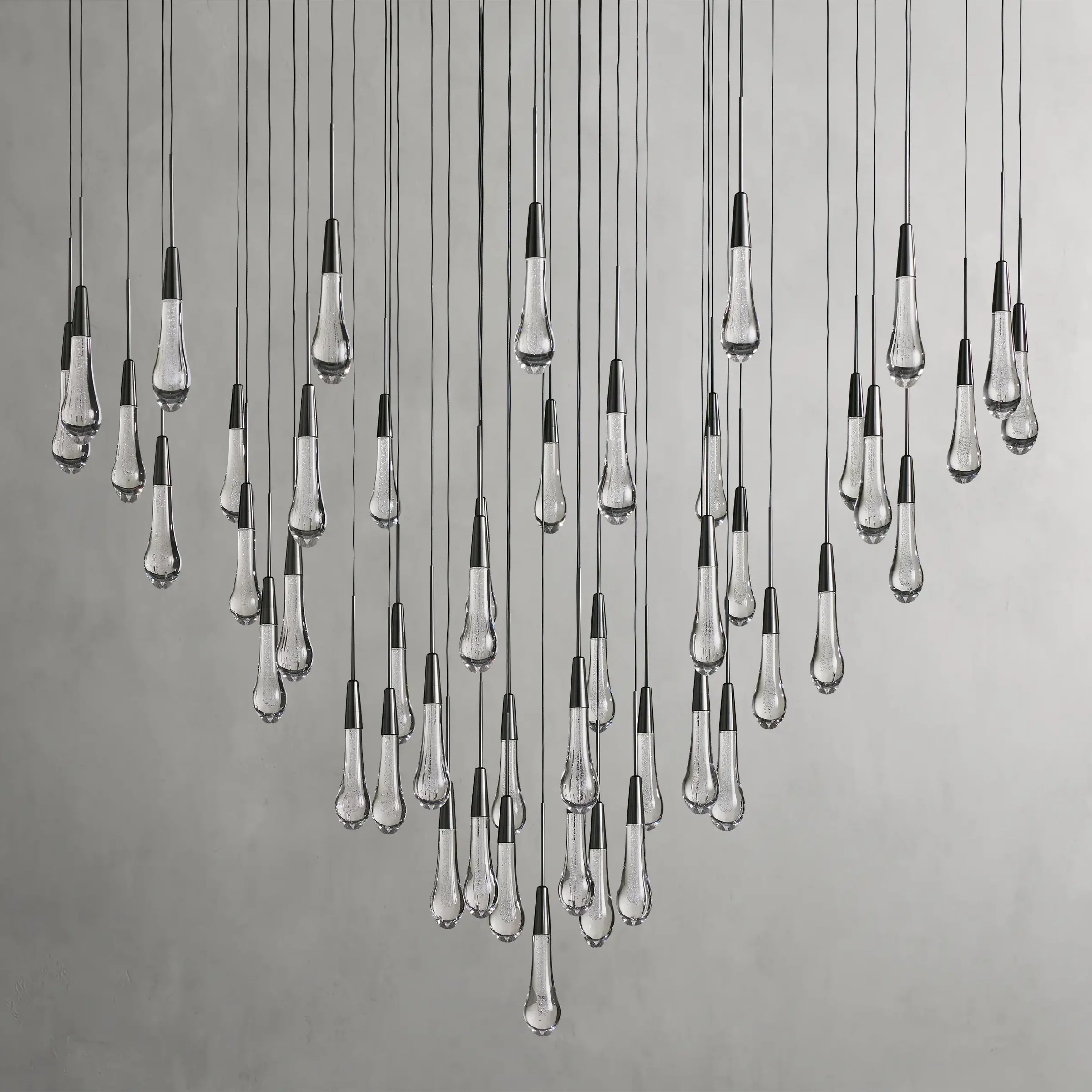 Soltaire Round Chandelier 17" 24" 36“ 58“-Chandeliers-Feyran-Brass-17"-Feyran
