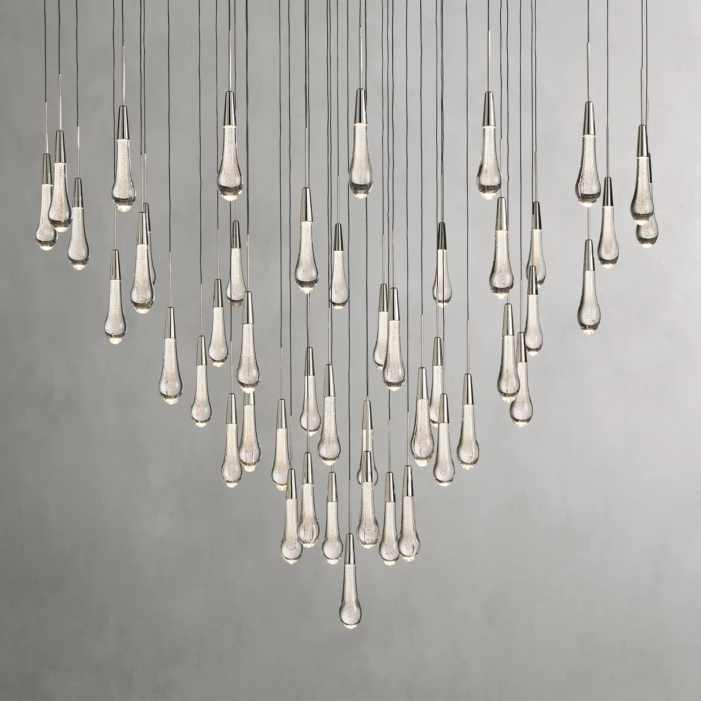 Soltaire Round Chandelier 17" 24" 36“ 58“-Chandeliers-Feyran-Nickel-58''-Feyran