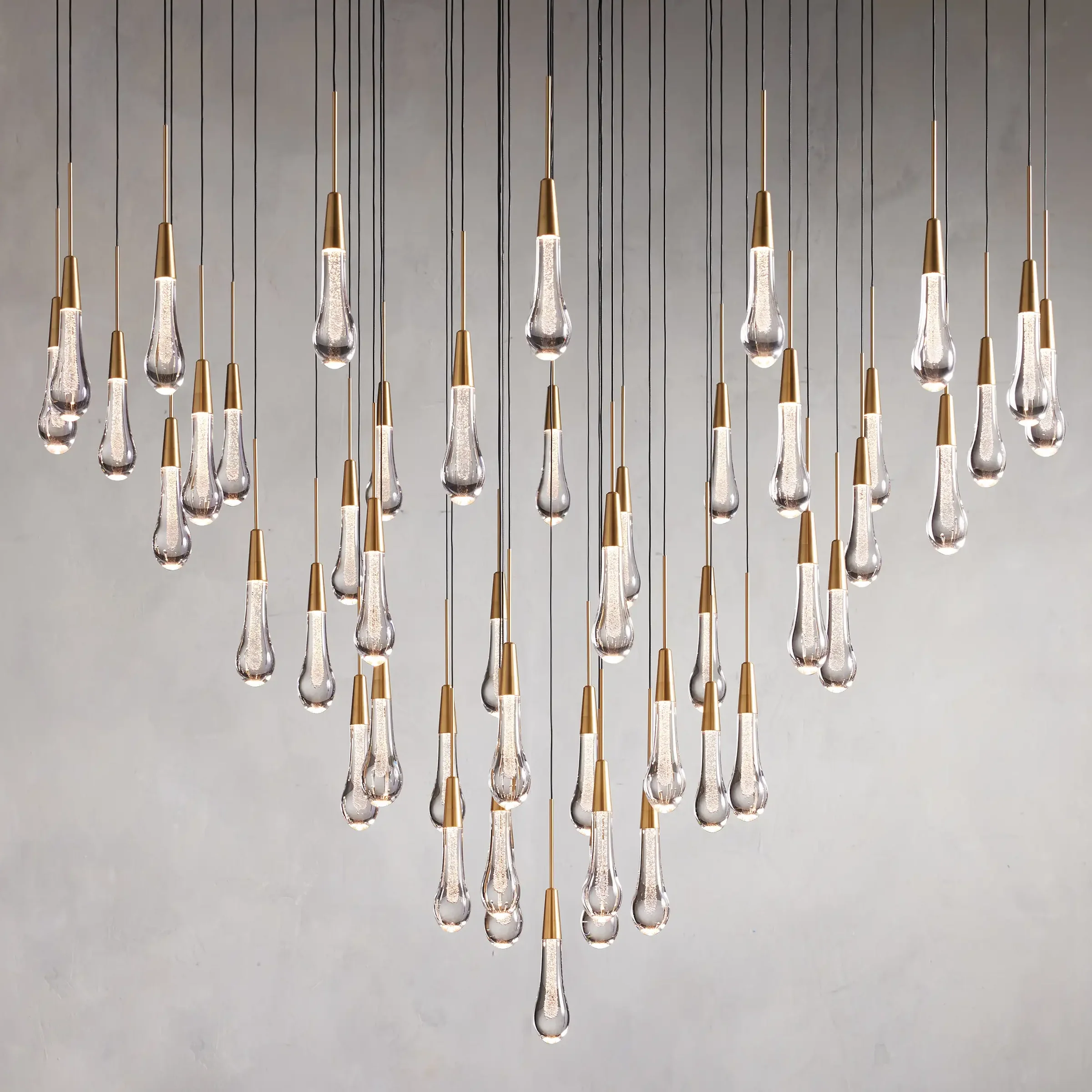 Soltaire Round Chandelier 17" 24" 36“ 58“-Chandeliers-Feyran-Brass-17"-Feyran