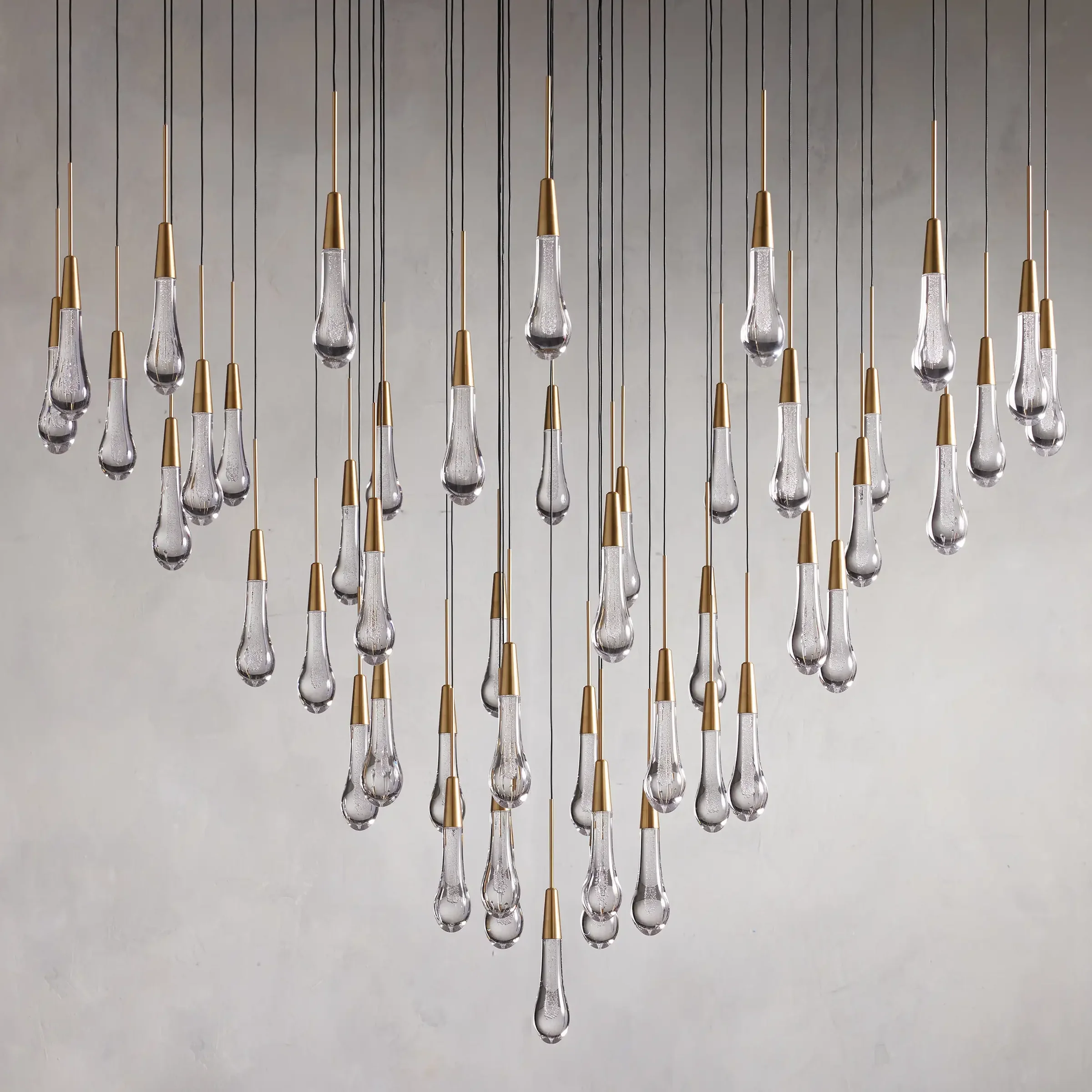 Soltaire Round Chandelier 17" 24" 36“ 58“-Chandeliers-Feyran-Brass-58''-Feyran