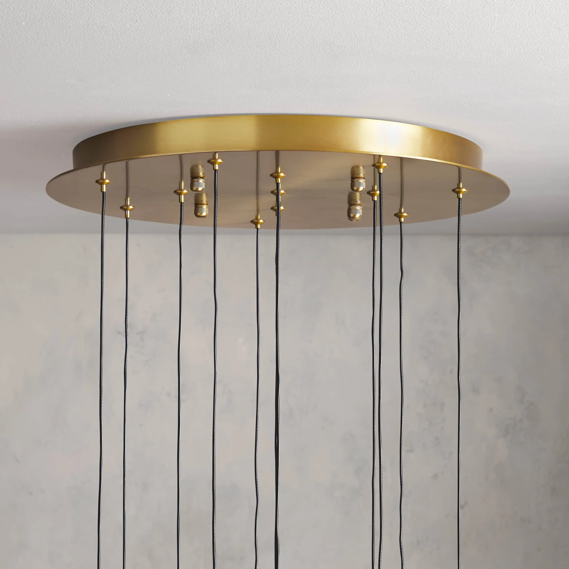 Soltaire Round Chandelier 17" 24" 36“ 58“-Chandeliers-Feyran-Brass-17"-Feyran