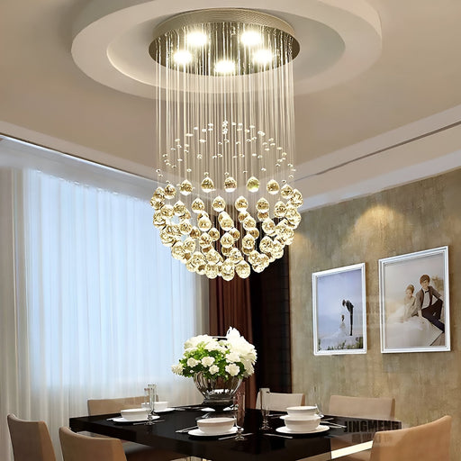 Sphere Raindrop Crystal Chandelier Ceiling Lights - Dining Room-1|Feyran