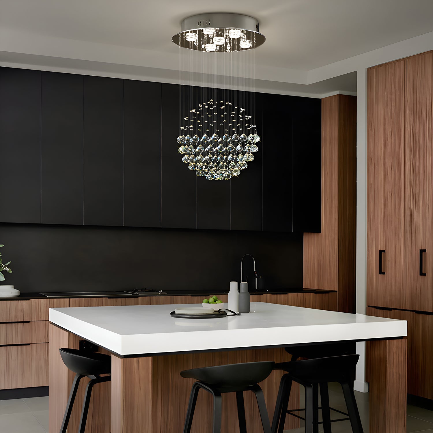 Sphere Raindrop Crystal Chandelier Ceiling Lights - Dining Room-4|Feyran