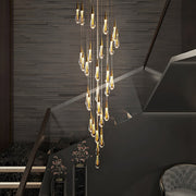 Spiraled Elegance Modern LED Pendant Light for Villa Living Rooms and Duplex Apartments-foyer-1 |Feyran