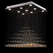 Square Base Pyramid Raindrop Crystal Chandelier - Ceiling Light-2|Feyran