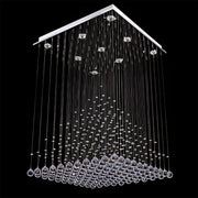 Square Base Pyramid Raindrop Crystal Chandelier - Ceiling Light-3|Feyran
