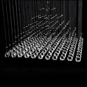 Square Base Pyramid Raindrop Crystal Chandelier - Ceiling Light-details-1|Feyran
