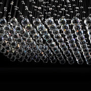 Square Base Pyramid Raindrop Crystal Chandelier - Ceiling Light-details-2|Feyran
