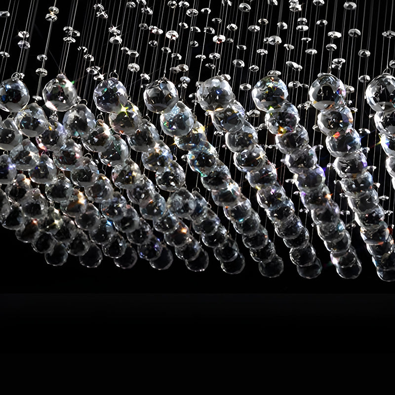 Square Base Pyramid Raindrop Crystal Chandelier - Ceiling Light-details-2|Feyran