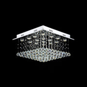 Square Low Ceiling Raindrop Crystal Chandelier frontview-1 | Feyran