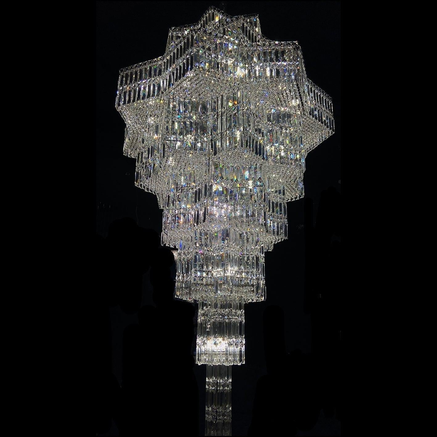 Luxury Plaza Multi-Tier Crystal Chandelier for High Ceilings/Hotel Hall / 2 Story Foyer - Feyran