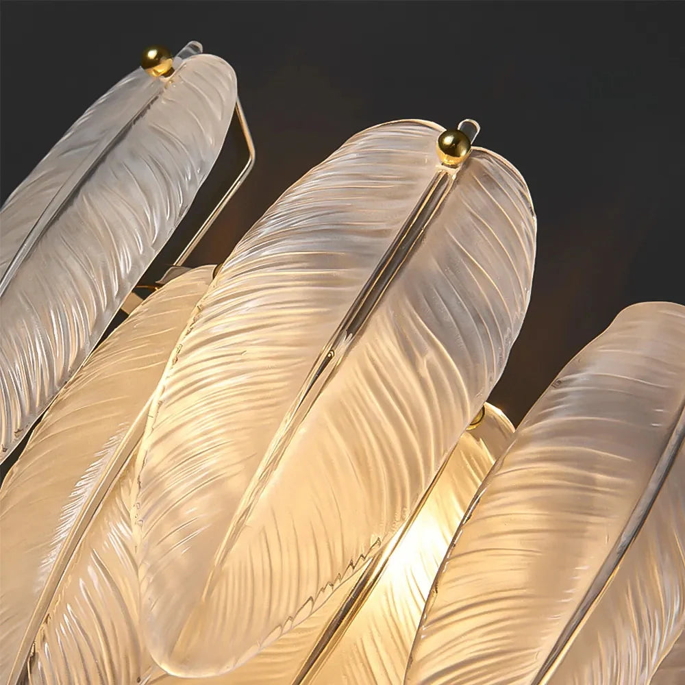 close-up-of-statement-contemporary-feather-glass-chandelier-installed-in-the-living-room-ch422-20250711-Feyran-lighting