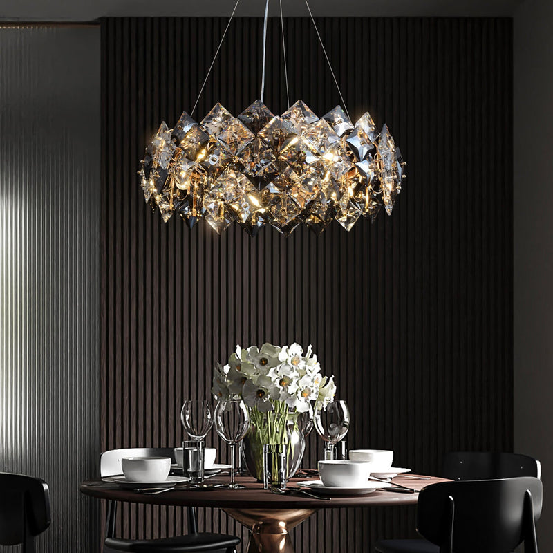 Modern Tiered Crystal Chandelier-dining-room-1|Feyran