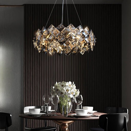 Modern Tiered Crystal Chandelier-dining-room-1|Feyran