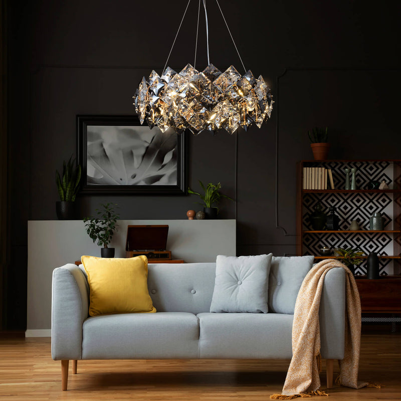 Modern Tiered Crystal Chandelier-living-room-1|Feyran