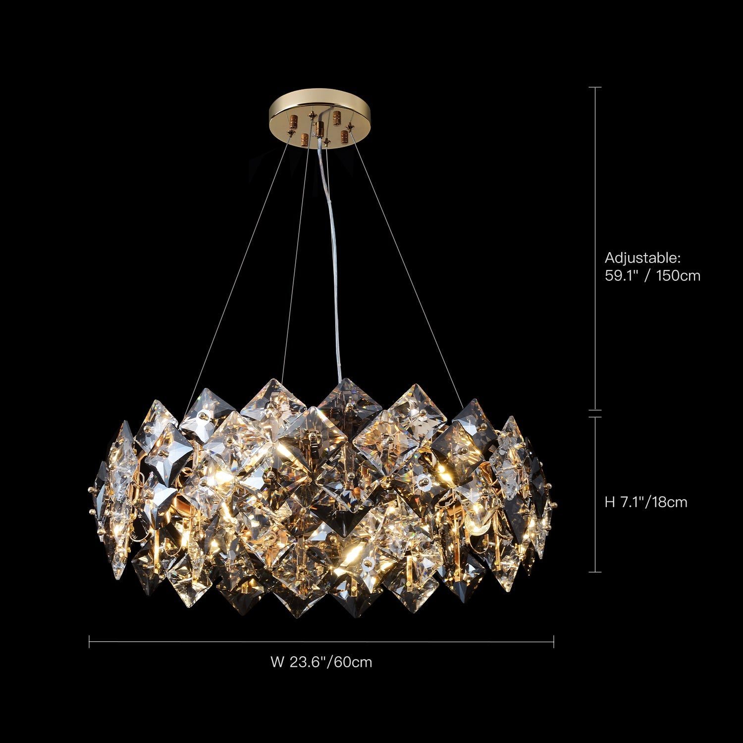Modern Tiered Crystal Chandelier-size-1|Feyran