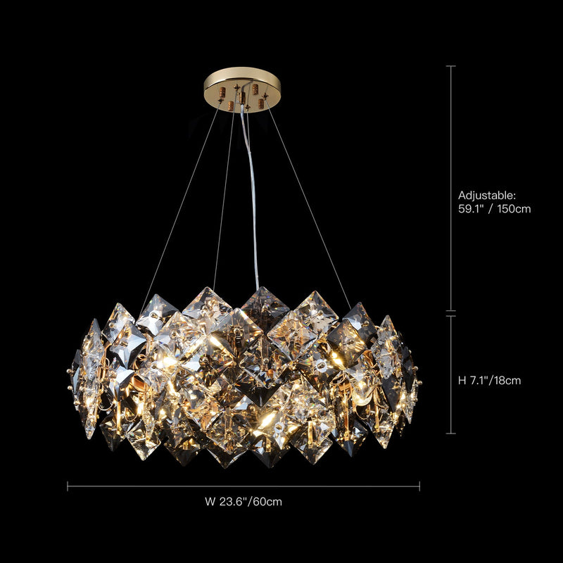 Modern Tiered Crystal Chandelier-size-1|Feyran