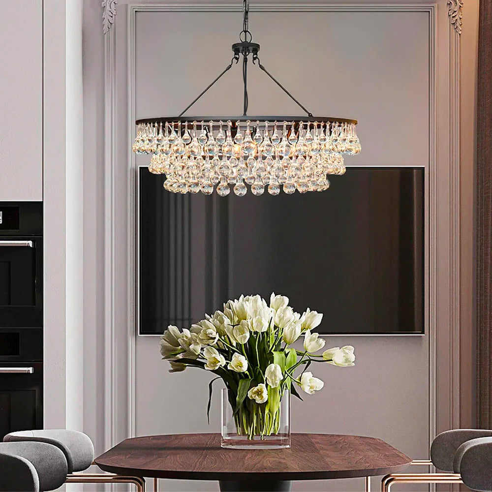 Unique Tiered Crystal Chandelier-dinging-room-1|Feyran