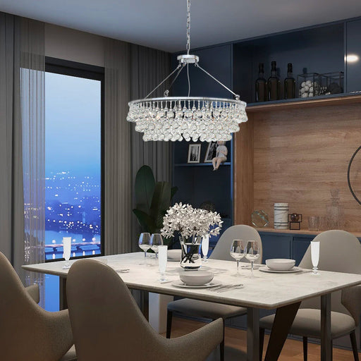 Unique Tiered Crystal Chandelier-dinging-room-2|Feyran