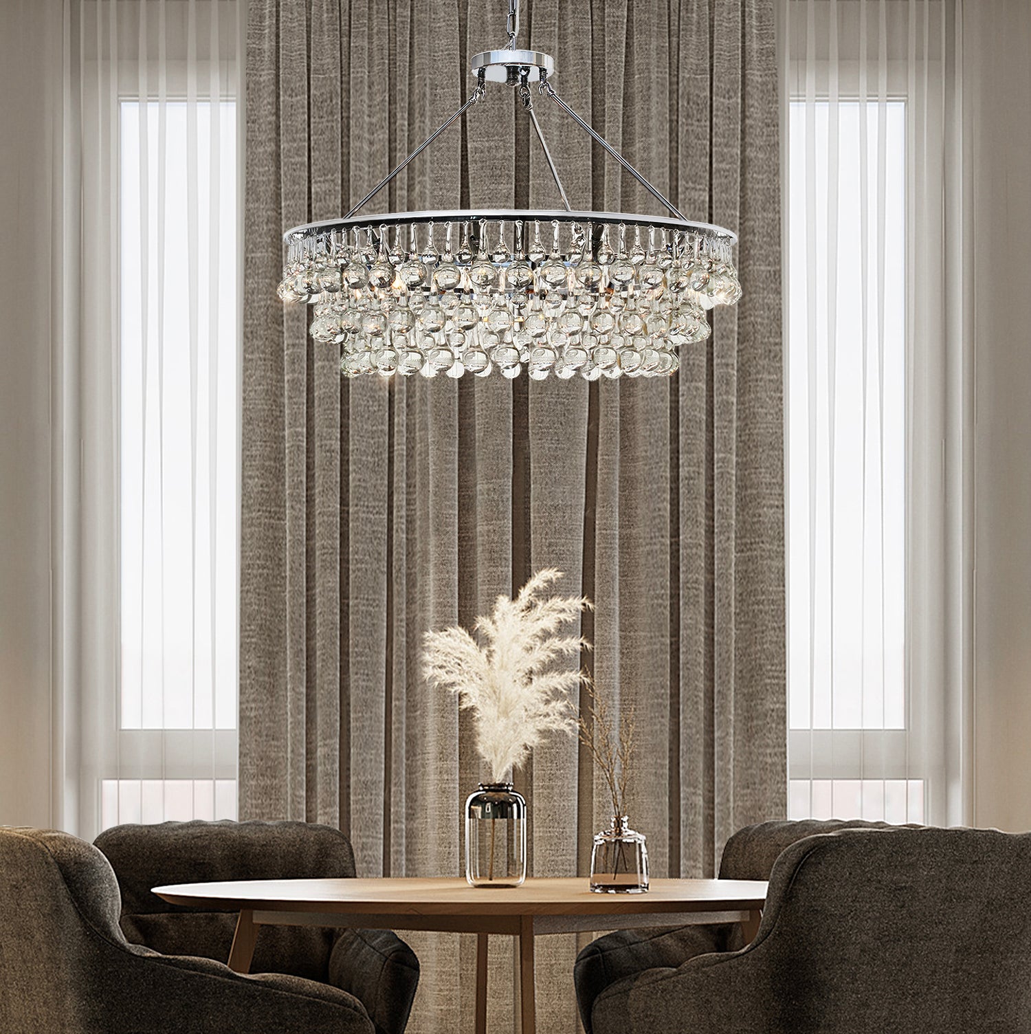Unique Tiered Crystal Chandelier-dinging-room-5|Feyran
