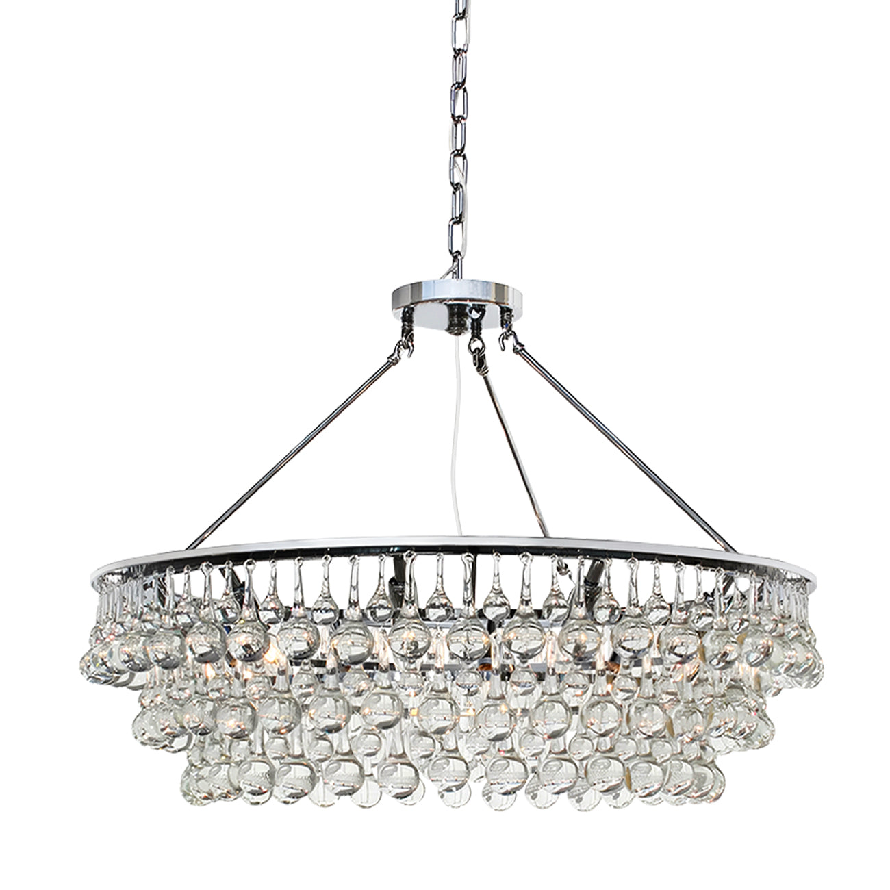 Unique Tiered Crystal Chandelier-front-view-chrome|Feyran