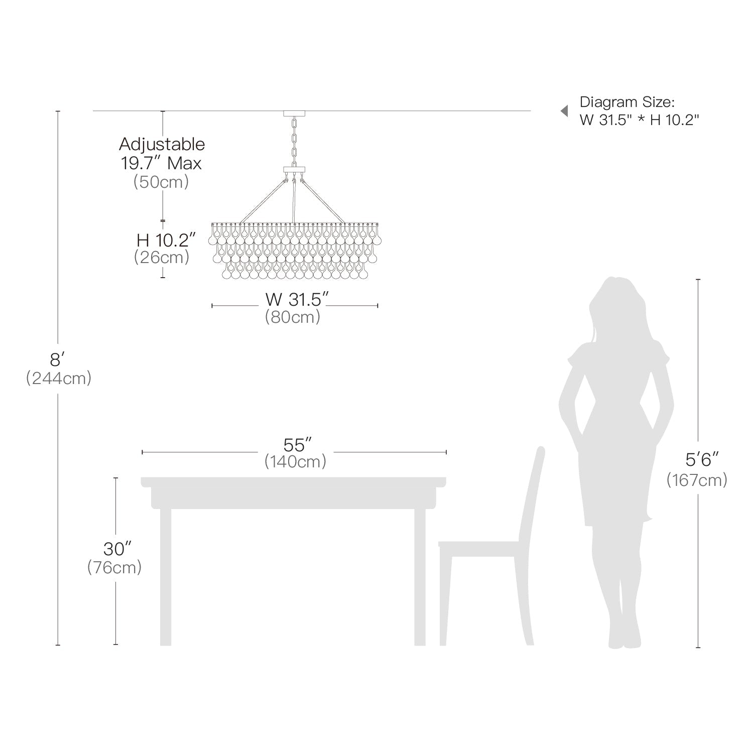 Unique Tiered Crystal Chandelier-Size | Feyran
