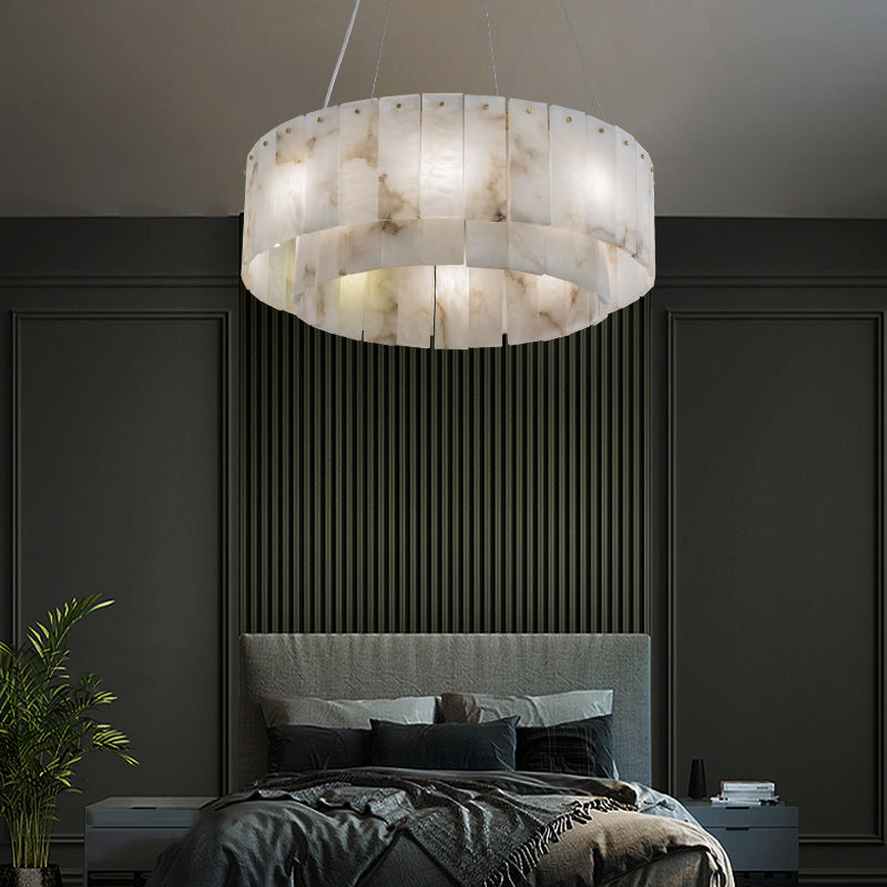 Victoria Alabaster Modern Round Chandelier