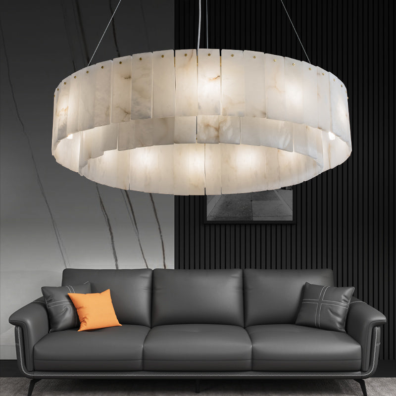 Victoria Alabaster Modern Round Chandelier