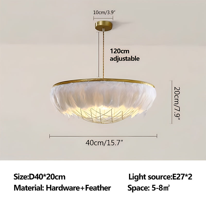 Feyran Feather Bird’s Nest Lamp for Bedroom Living Room