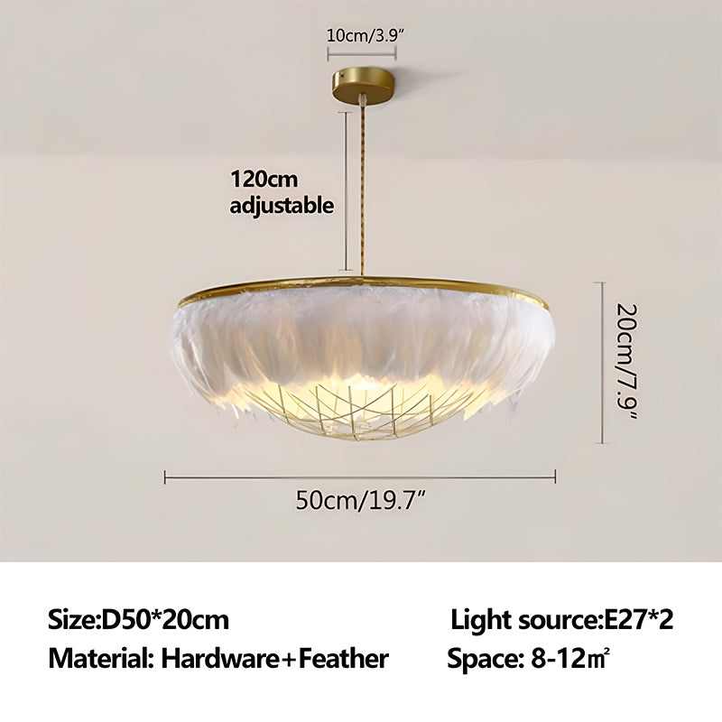 Feyran Feather Bird’s Nest Lamp for Bedroom Living Room