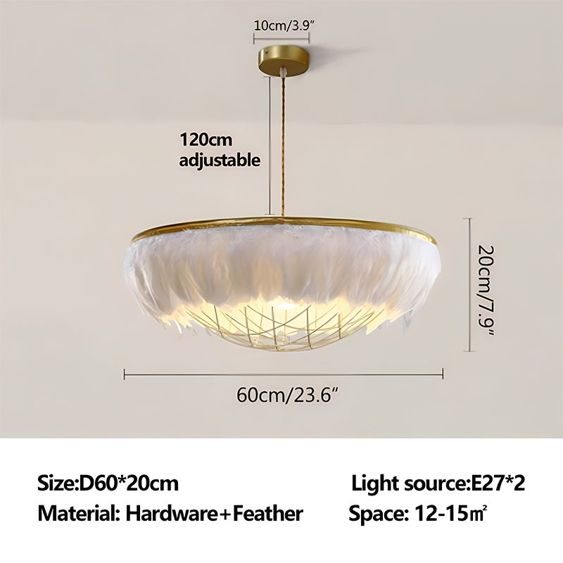 Feyran Feather Bird’s Nest Lamp for Bedroom Living Room