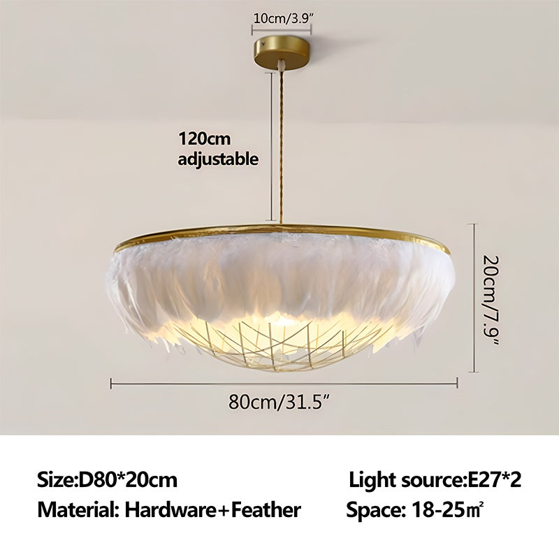 Feyran Feather Bird’s Nest Lamp for Bedroom Living Room