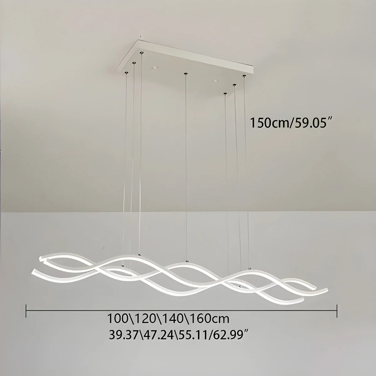 Feyran Nordic Minimalist Wave Long Pendant Light